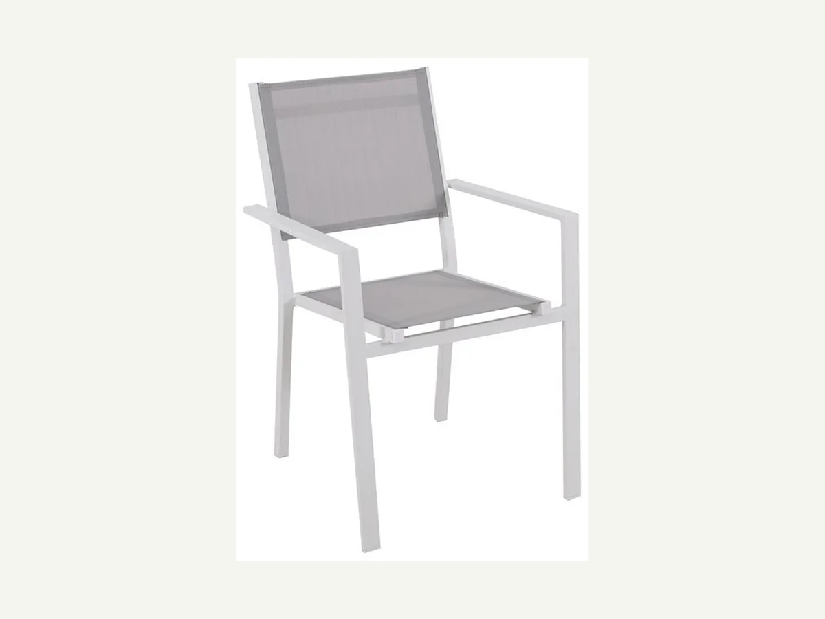 Aluminium textilene stacking dining chair HJX-CA2026007