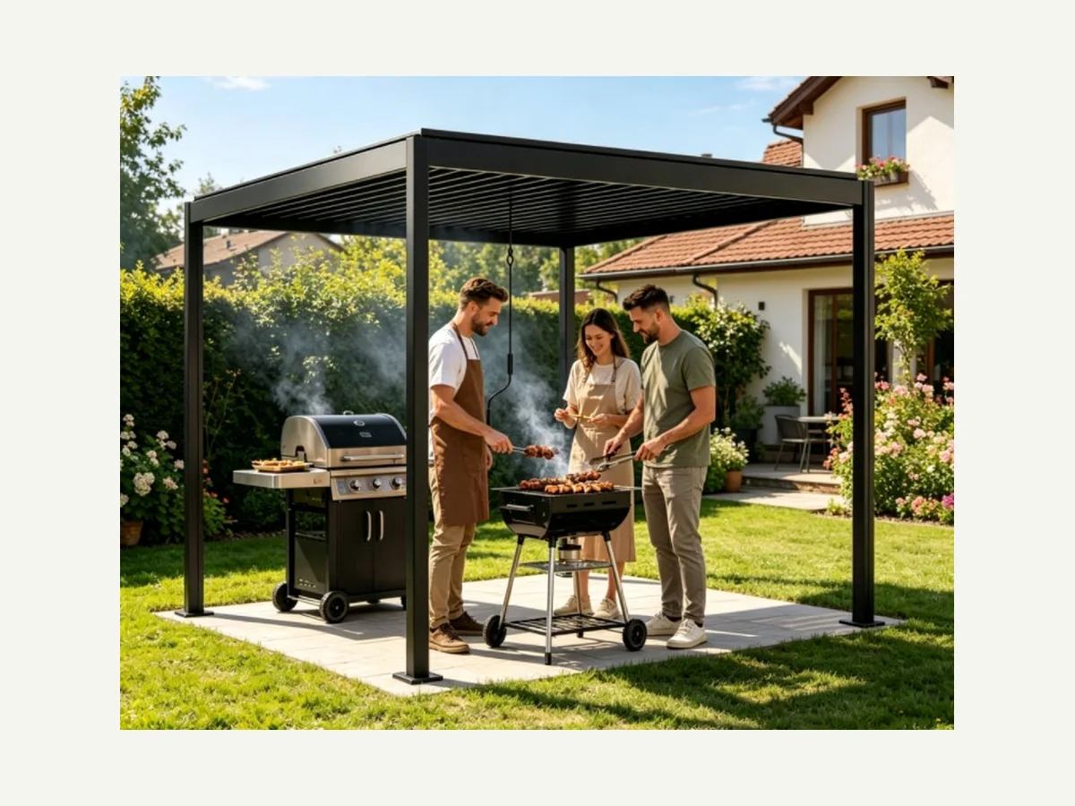 Aluminium louvered pergola HJX-PA2026005