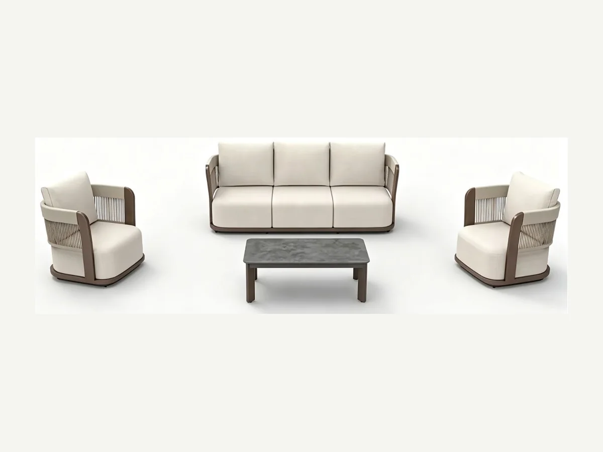 Four-piece aluminium rope sofa set HJX-SSA2026008