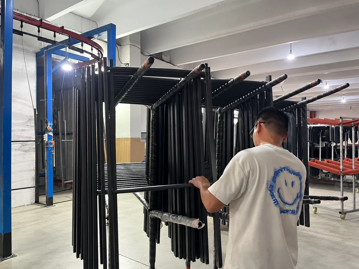 Frame process and surface finish checks during production.