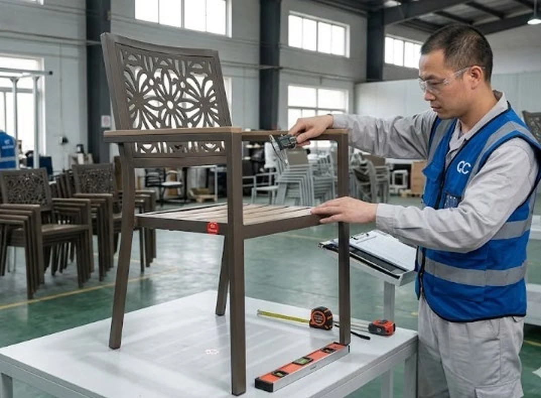 Quality inspection of an outdoor chair