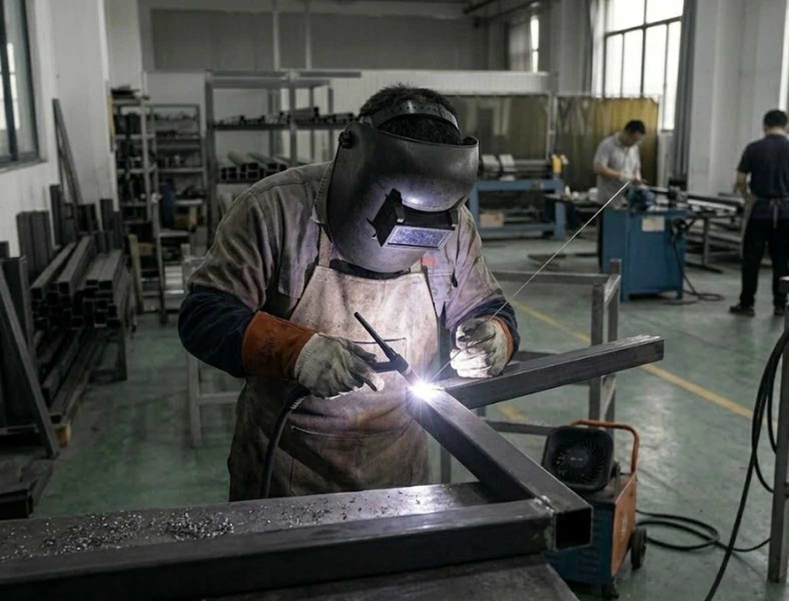 Welding an outdoor furniture frame