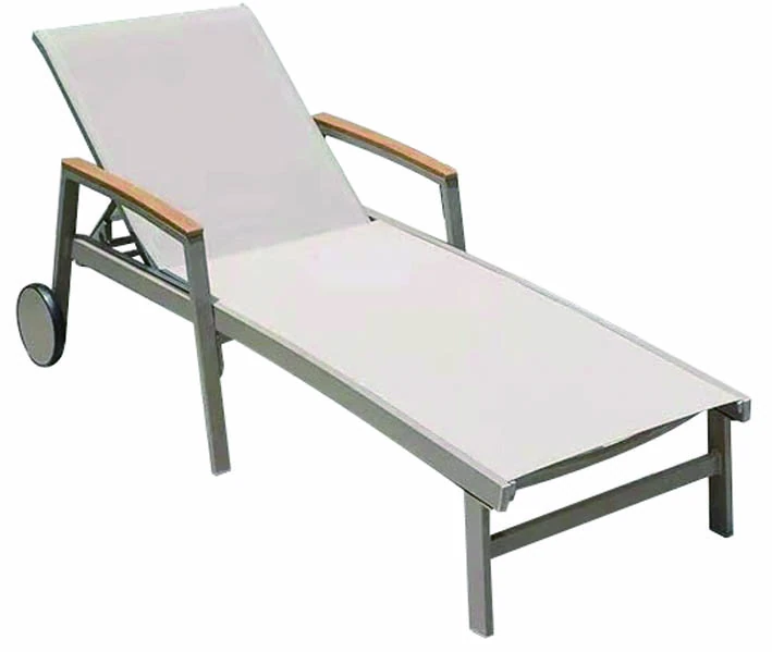Wheeled Sun Lounger with Armrests HJX-L2026012